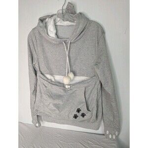 Pet Carrier Top Hoodie Sweatshirt Womens S Shirt Dog Cat Puppy Kittens Pawprint